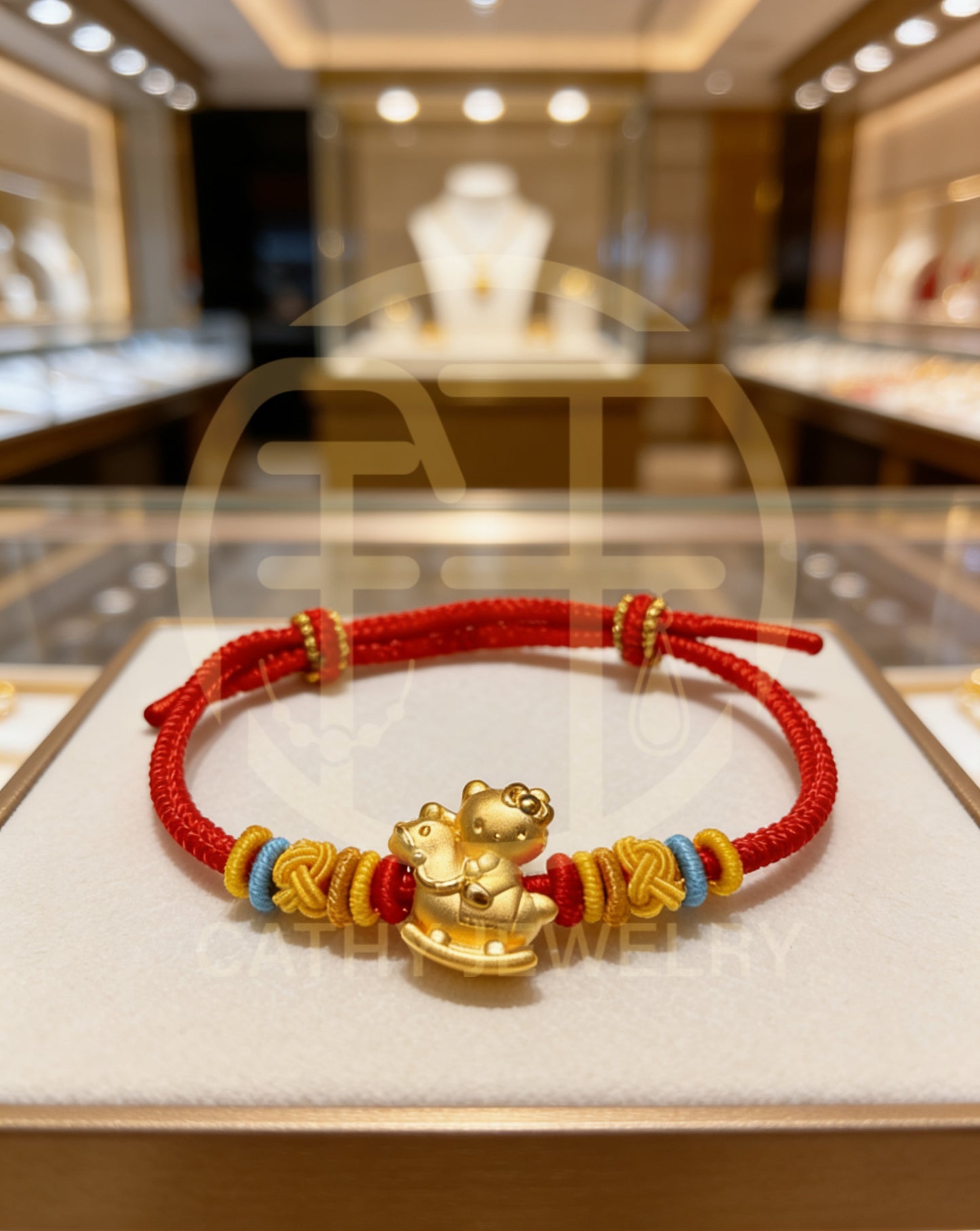 999 Pure Gold Spinning Carousel Hello Kitty Charm