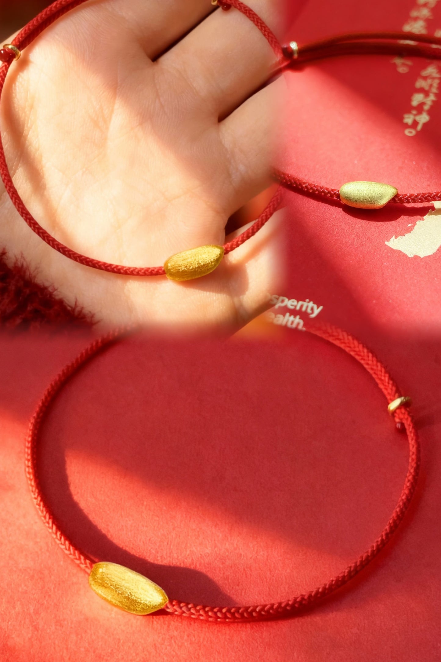 999 Pure Gold “Year of Abundance” Red String Bracelet