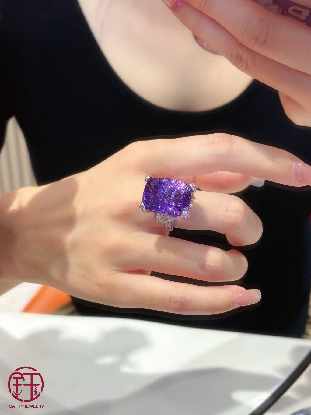 π 21 Carat Natural Amethyst Ring | Queen Statement Style