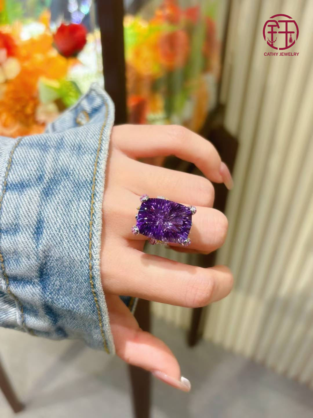 π 21 Carat Natural Amethyst Ring | Queen Statement Style
