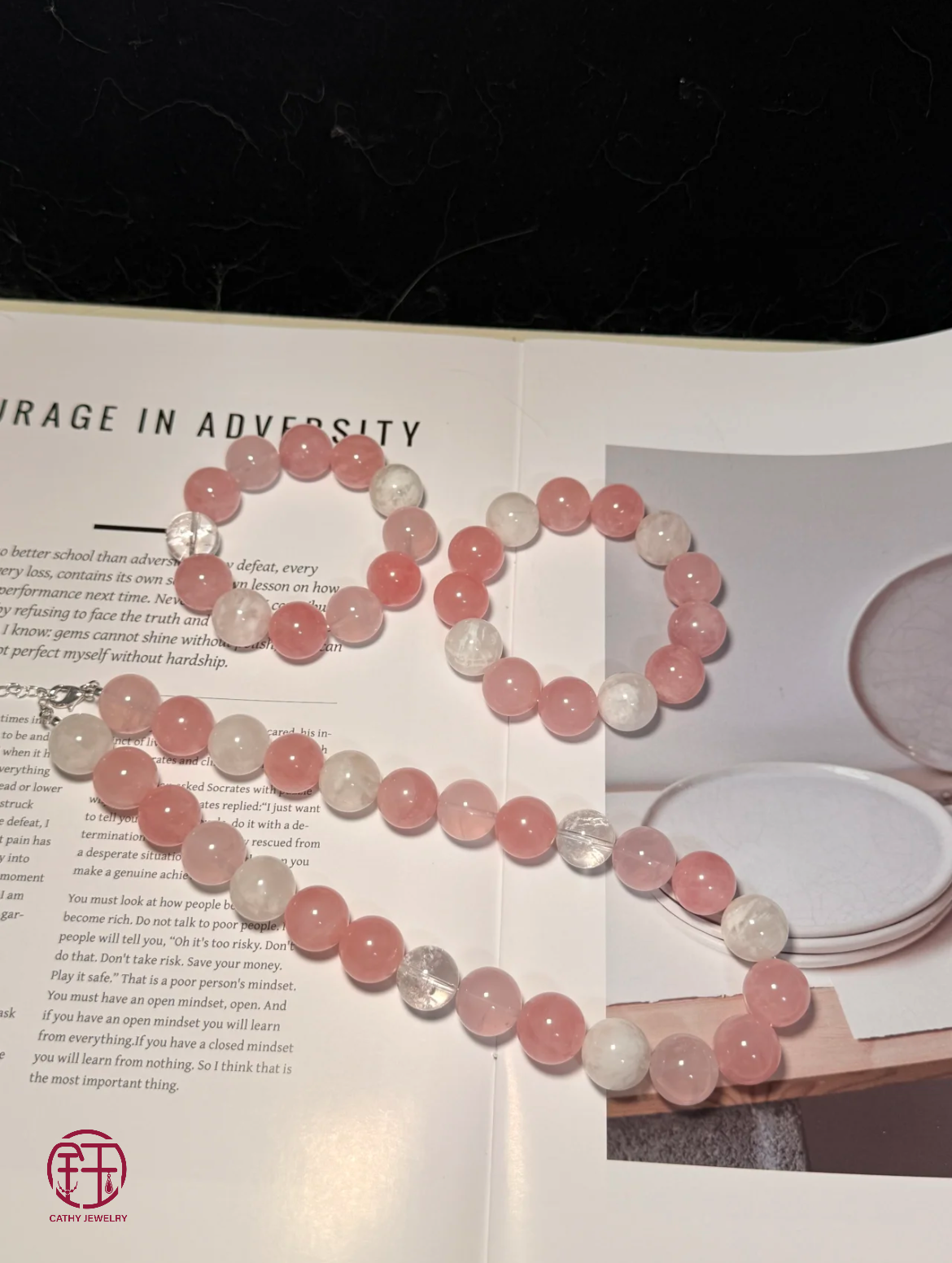 💗 Zhu Zhu Same-Style Rose Quartz Jewelry Set