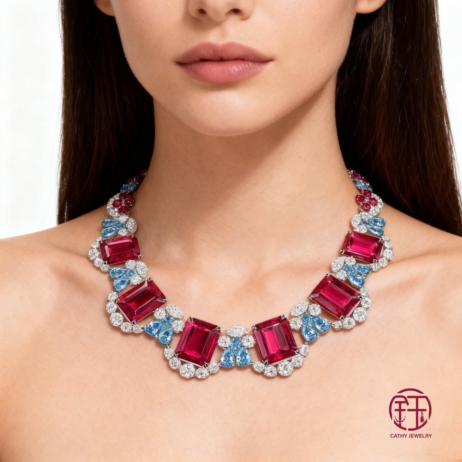 Synthetic Colored Gemstone Necklaces