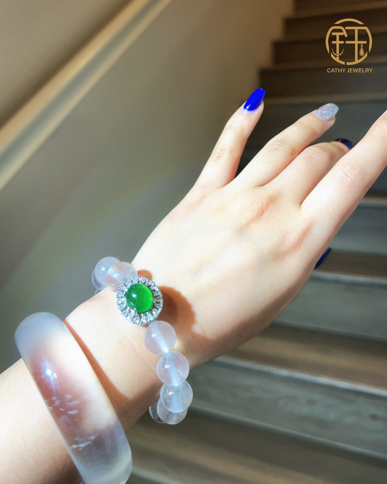 Natural Water Agate Jade Bracelets & Bangles