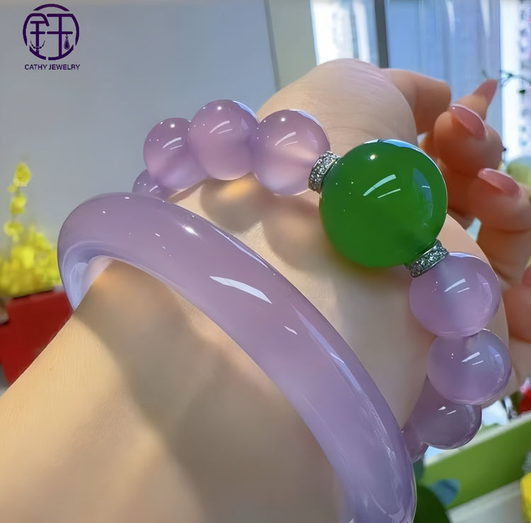 Natural Purple Chalcedony Bracelets & Bangles