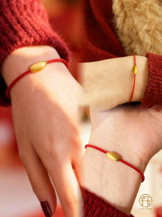 999 Pure Gold “Year of Abundance” Red String Bracelet