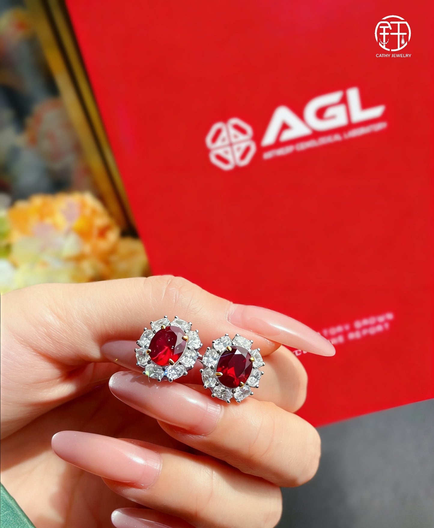 ❤️｜Lab-Grown “Pigeon Blood Red” Ruby Stud Earrings ✨
