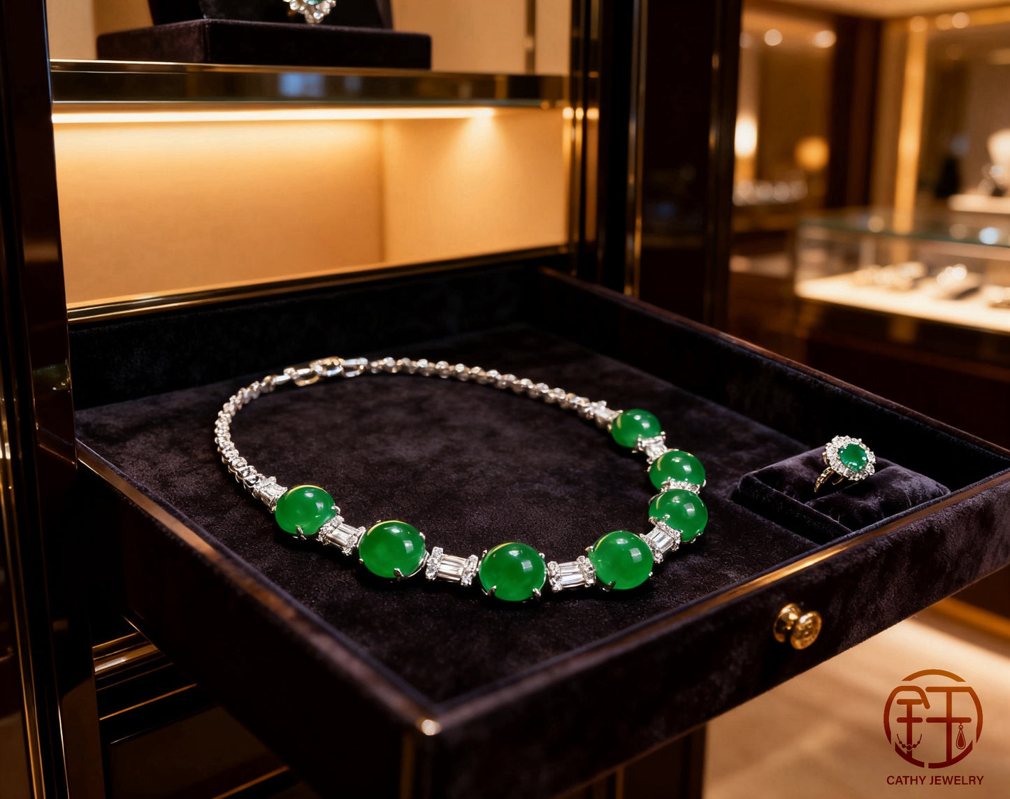 🦚Natural Green Chalcedony “Pigeon Egg” Gala Necklace ✨