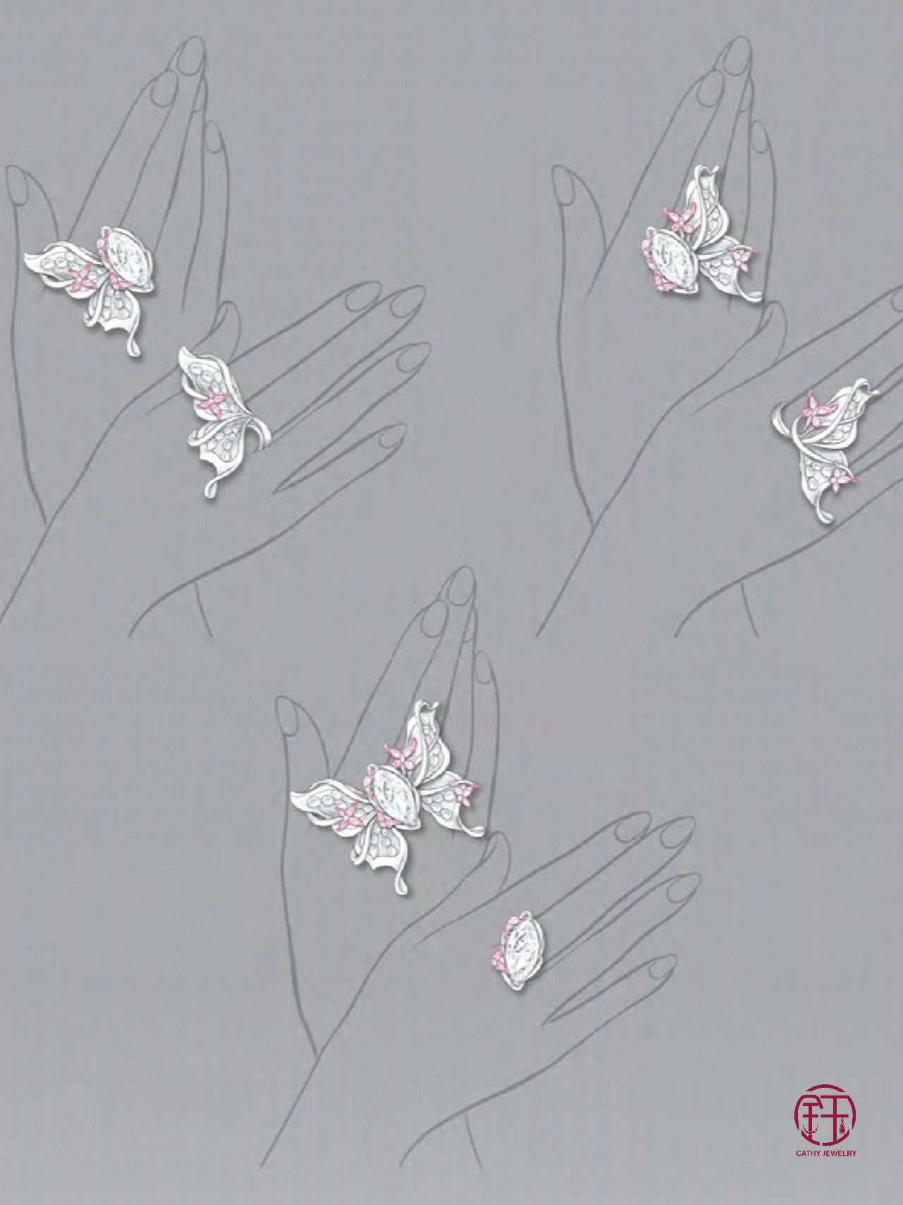 🦋 CATHY JEWELRY | Butterfly Ring Collection ✨