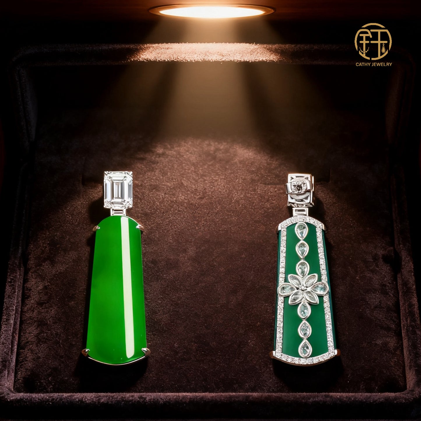 🦚 Natural Imperial Green Chalcedony “Peace & Harmony” Earrings